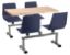 Picture of NPS® Cluster Swivel Booth, 24"x48", Butcherblock Top, Navy Seat