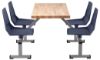 Picture of NPS® Cluster Swivel Booth, 24"x48", Butcherblock Top, Navy Seat