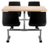 Picture of NPS® Cluster Swivel Booth, 24"x48", Butcherblock Top, Black Seat