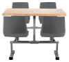 Picture of NPS® Cluster Swivel Booth, 24"x48", Butcherblock Top, Charcoal Seat