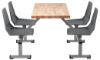 Picture of NPS® Cluster Swivel Booth, 24"x48", Butcherblock Top, Charcoal Seat