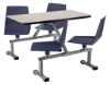 Picture of NPS® Cluster Swivel Booth, 24"x48", MDF Core/ProtectEdge, Grey Nebula Top, Navy Seat