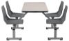 Picture of NPS® Cluster Swivel Booth, 24"x48", MDF Core/ProtectEdge, Grey Nebula Top, Charcoal Seat