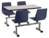 Picture of NPS® Cluster Swivel Booth, 24"x48", Particleboard Core/Edge Banding, Grey Nebula Top, Navy Seat