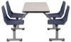 Picture of NPS® Cluster Swivel Booth, 24"x48", Particleboard Core/T-Mold, Grey Nebula Top, Navy Seat