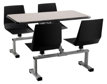 Picture of NPS® Cluster Swivel Booth, 24"x48", Particleboard Core/T-Mold, Grey Nebula Top, Black Seat