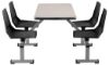 Picture of NPS® Cluster Swivel Booth, 24"x48", Particleboard Core/T-Mold, Grey Nebula Top, Black Seat