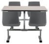 Picture of NPS® Cluster Swivel Booth, 24"x48", Particleboard Core/T-Mold, Grey Nebula Top, Charcoal Seat