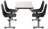 Picture of NPS® Cluster Swivel Booth, 24"x48", Whiteboard Top, Black Seat