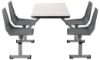 Picture of NPS® Cluster Swivel Booth, 24"x48", Whiteboard Top, Charcoal Seat