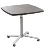 Picture of NPS® Café Time Adjustable-Height Table, Charcoal Slate Top & Silver Frame