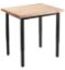 Picture of NPS® Heavy Duty Height Adjustable Steel Table, Black Frame, 24 x 24, Butcherblock Top