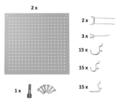 Picture of NPS® Set of 2 Peg Boards and 50 Hooks for 24" Wide HDT8 and SLT8 Tables