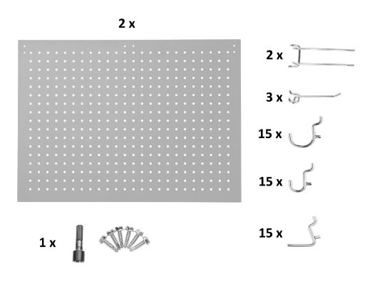 Picture of NPS® Set of 2 Peg Boards and 50 Hooks for 30" Wide HDT9 and SLT9 Tables