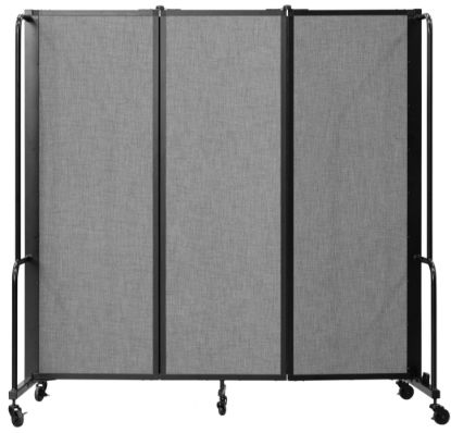Picture of NPS® Room Divider, 6' Height, 3 Sections, Grey Panels and Black Frame