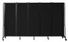 Picture of NPS® Room Divider, 6' Height, 5 Sections, Black Panels and Black Frame