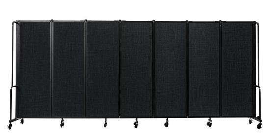 Picture of NPS® Room Divider, 6' Height, 7 Sections, Black Panels and Black Frame