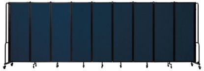 Picture of NPS® Room Divider, 6' Height, 9 Sections, Blue Panels and Black Frame