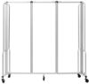 Picture of NPS® Room Divider, 6' Height, 3 Sections, Clear Acrylic Panels, Grey Frame
