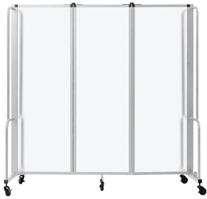Picture of NPS® Room Divider, 6' Height, 3 Sections, Frosted Panels, Grey Frame
