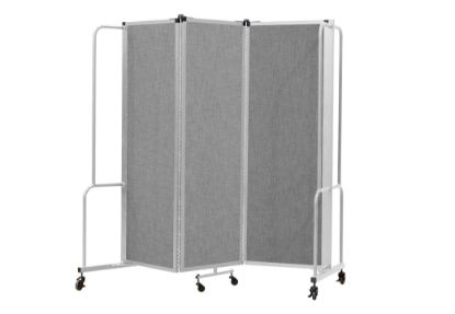 Picture of NPS® Room Divider, 6' Height, 3 Sections, Grey Panels, Grey Frame