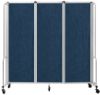 Picture of NPS® Room Divider, 6' Height, 3 Sections, Blue Panels, Grey Frame