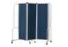 Picture of NPS® Room Divider, 6' Height, 3 Sections, Blue Panels, Grey Frame