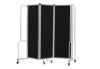 Picture of NPS® Room Divider, 6' Height, 3 Sections, Black Panels, Grey Frame