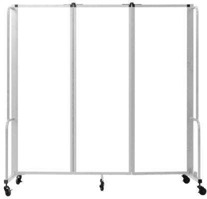 Picture of NPS® Room Divider, 6' Height, 3 Sections, Whiteboard Panels, Grey Frame