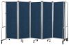 Picture of NPS® Room Divider, 6' Height, 5 Sections, Blue Panels, Grey Frame