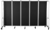 Picture of NPS® Room Divider, 6' Height, 5 Sections, Black Panels, Grey Frame