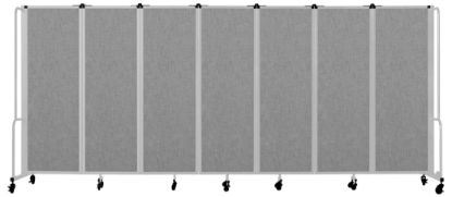 Picture of NPS® Room Divider, 6' Height, 7 Sections, Grey Panels,  Grey Frame