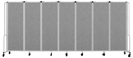 Picture of NPS® Room Divider, 6' Height, 7 Sections, Grey Panels,  Grey Frame