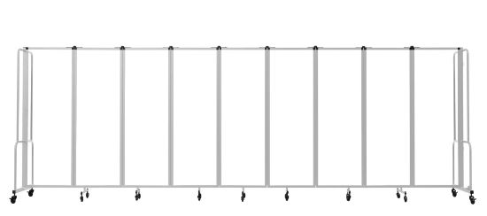 Picture of NPS® Room Divider, 6' Height, 9 Sections, Clear Acrylic Panels, Grey Frame