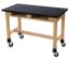 Picture of NPS® Wood Science Lab Table, 24 x 60 x 30, Chemical Resistant Top, Book Compartments and Casters