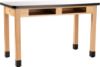 Picture of NPS® Wood Science Lab Table, 30 x 60 x 30, Whiteboard Top, Book Compartments