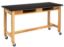 Picture of NPS® Wood Science Lab Table, 24 x 54 x 36, HPL Top, Book Compartments and Casters
