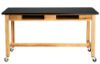 Picture of NPS® Wood Science Lab Table, 30 x 60 x 36, HPL Top, Book Compartments and Casters