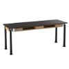 Picture of NPS® Signature Science Lab Table, Black, 24 x 72, Chemical Resistant Top, Book Compartments
