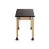 Picture of NPS® Signature Science Lab Table, Oak, 24 x 48, Chemical Resistant Top, Book Compartments