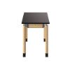 Picture of NPS® Signature Science Lab Table, Oak, 24 x 48, Chemical Resistant Top, Book Compartments and Casters