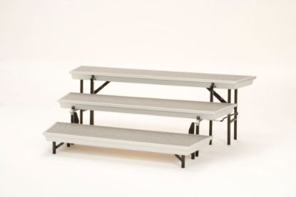 Picture of NPS® Transport 3-Level Tapered Choral Riser, Grey Carpet