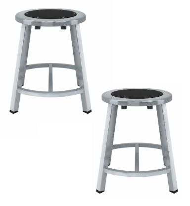 Picture of (2 Pack) NPS®   18" Titan Stool, Black Steel Seat, Grey Frame