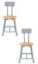 Picture of (2 Pack) NPS®   18" Titan Stool, Solid Wood Seat with Backrest, Grey Frame