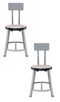 Picture of (2 Pack) NPS®   18" Titan Stool, PB T-Mold Seat with Backrest, Grey Frame