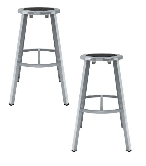 Picture of (2 Pack) NPS®   30" Titan Stool, Black Steel Seat, Grey Frame