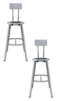 Picture of (2 Pack) NPS®   30" Titan Stool, Black Steel Seat and Backrest, Gray Frame