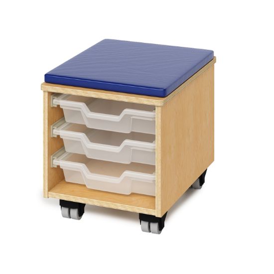 Picture of Teachers Rolling Stool With Trays