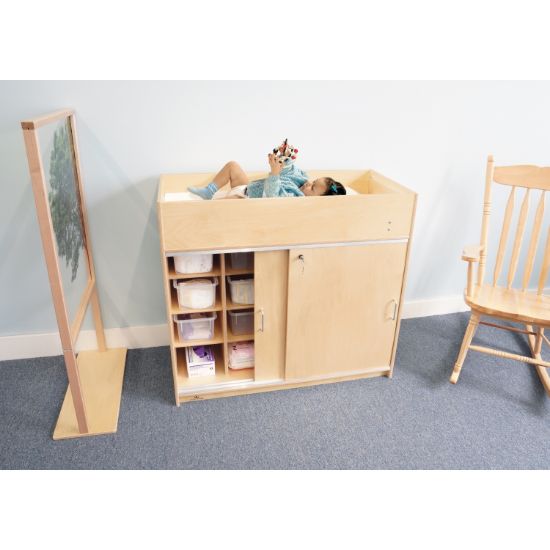 Picture of EZ Clean Birch Changing Cabinet With Trays